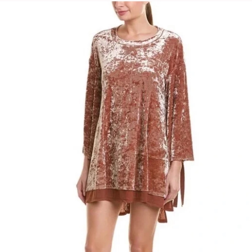 Hot As Hell Crushed Velvet Rose Pink Mini Dress, size Large